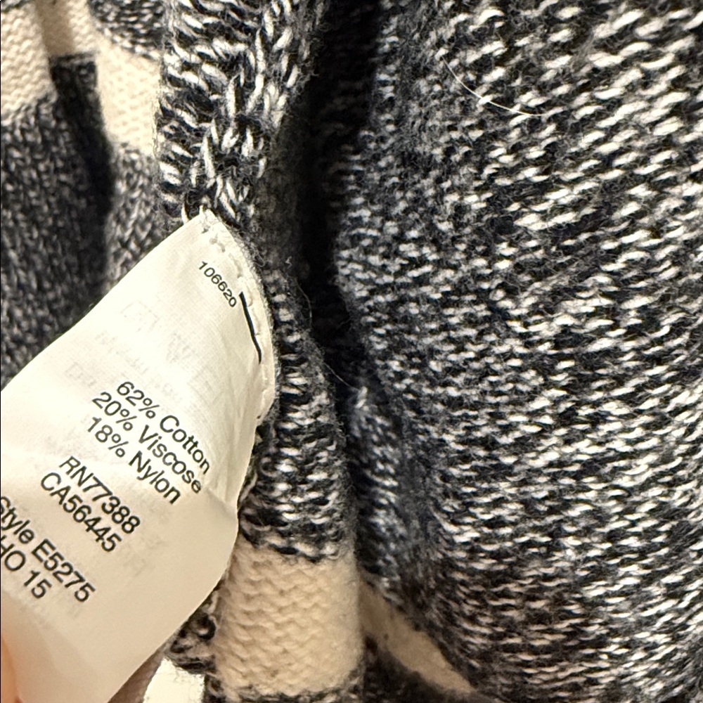 Madewell Charcoal and Cream Striped Cardigan Sz XS - Picture 6 of 8